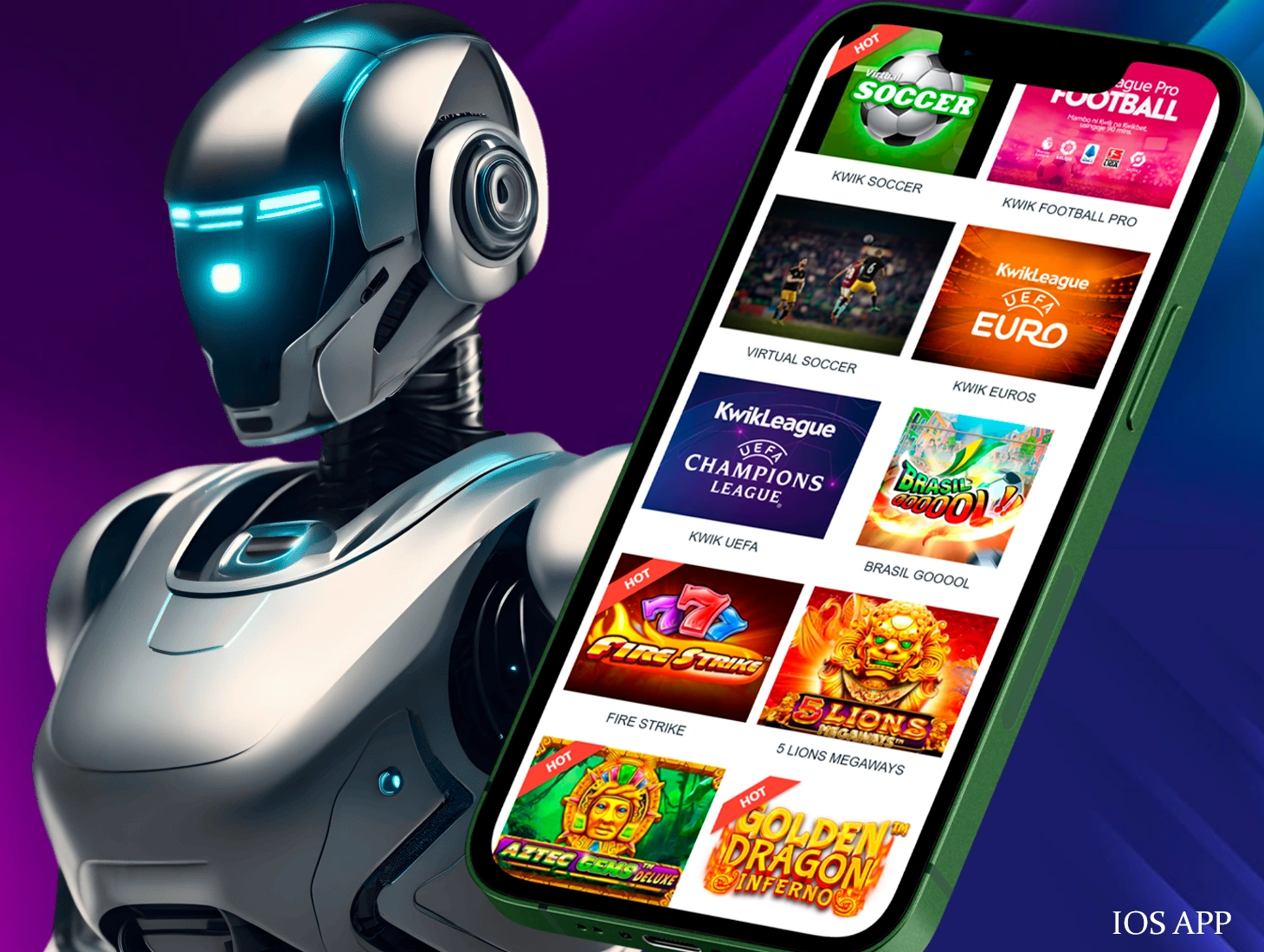 The Kwikbet app for iOS mobile devices will allow you to access games using Apple tech