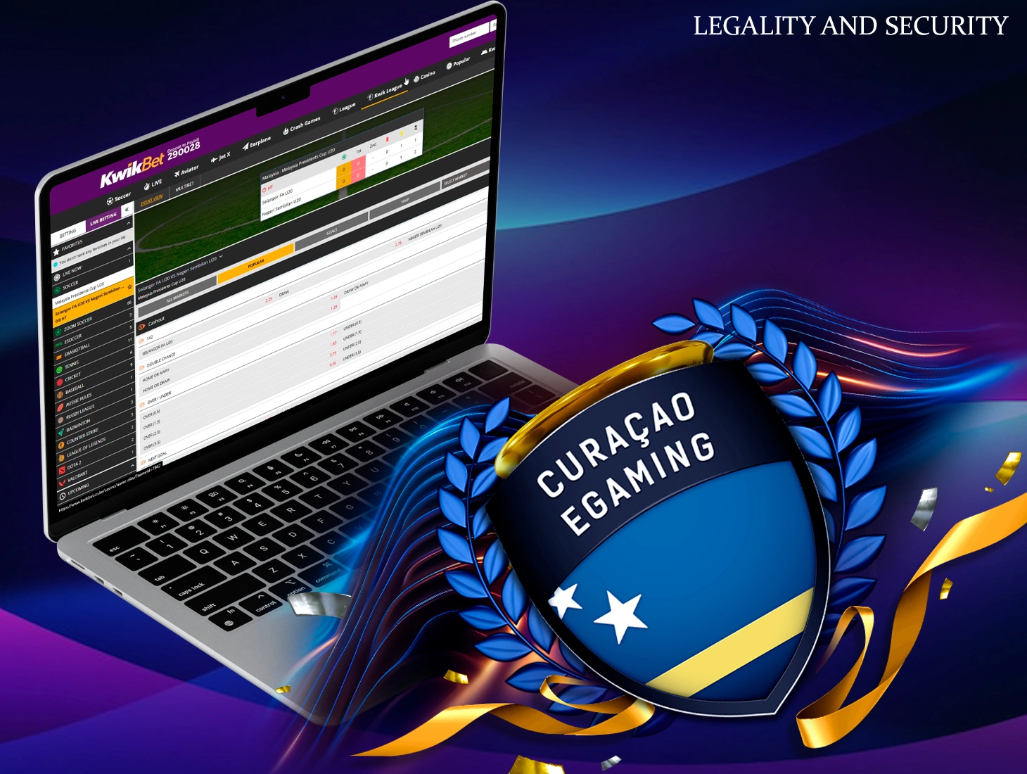 Find out what licensing and security methods the Kwikbet app has undergone