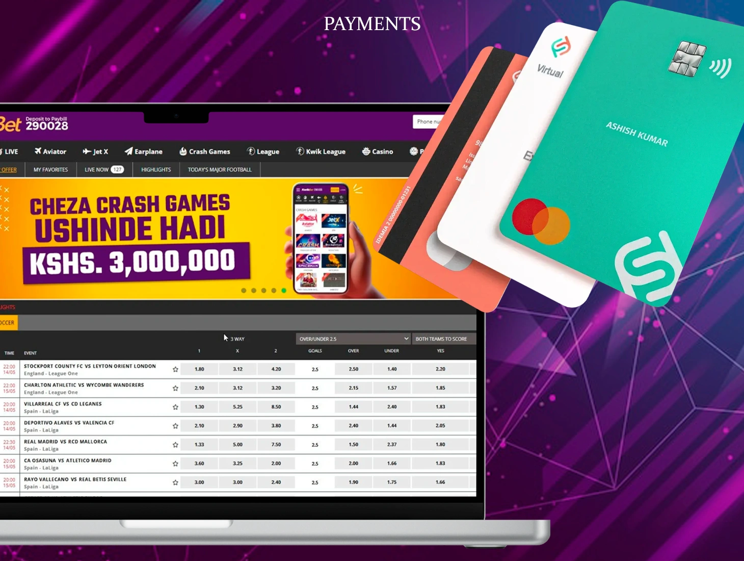 Kwikbet's favourable payment systems are available to all players without exception for deposits and withdrawal of winnings