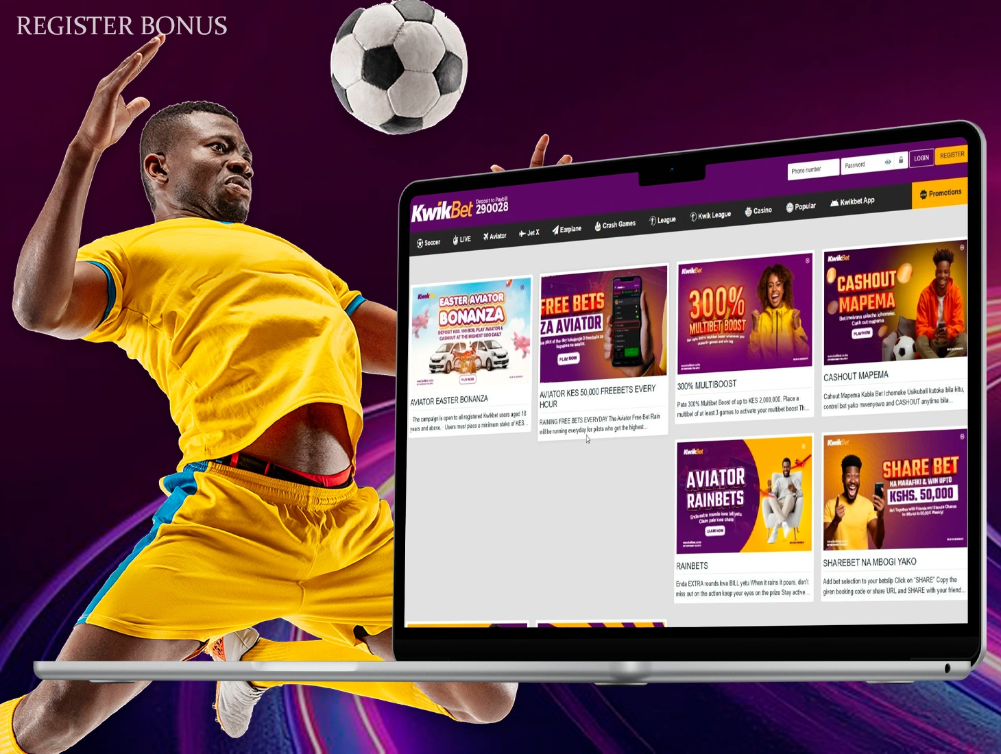 By registering with Kwikbet you will discover new bonus opportunities that will bring you big winnings