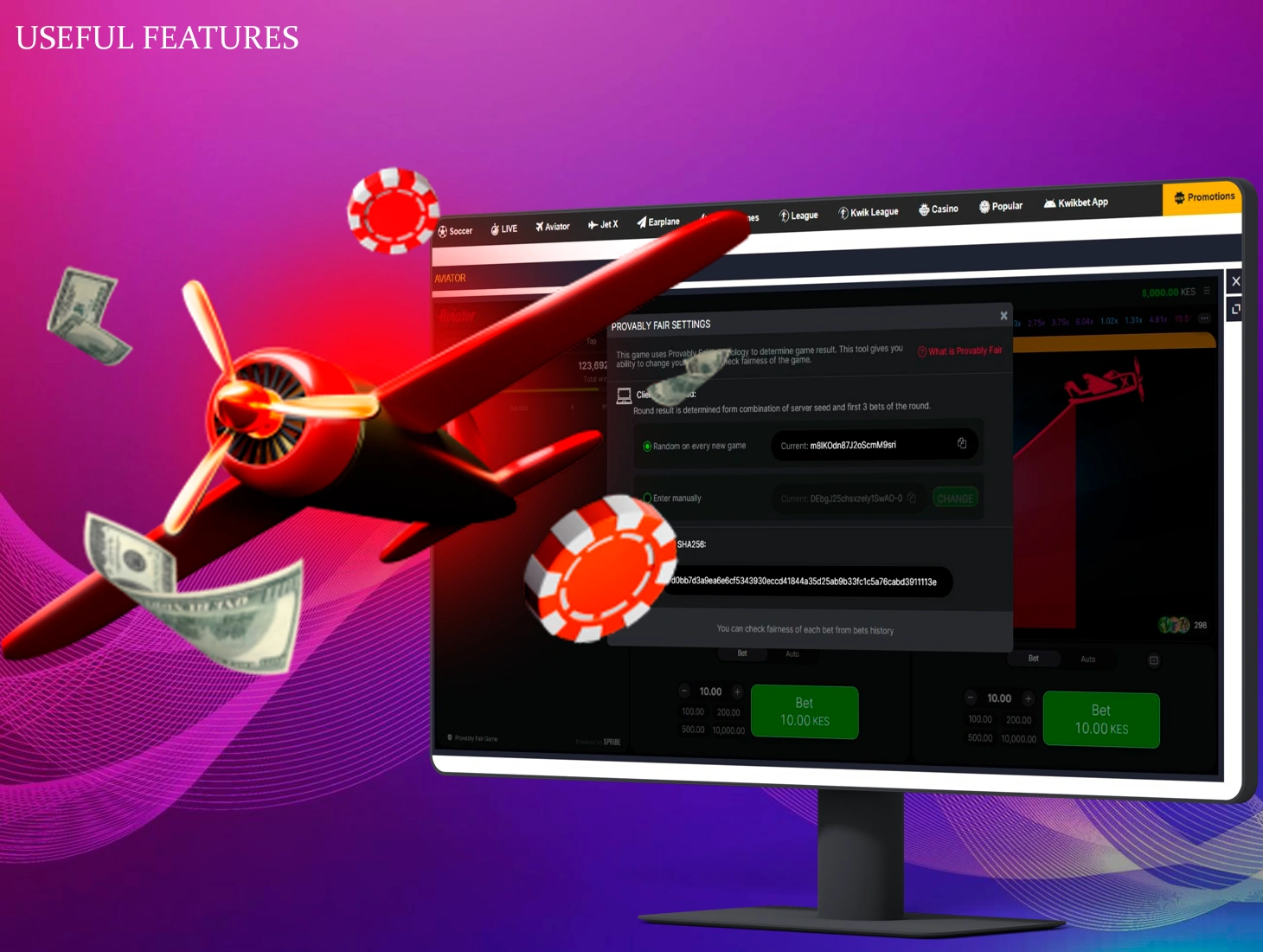 How to use the main features of Aviator on the Kwikbet platform